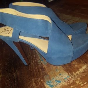 Blue Suede Diane von Furstenberg heels